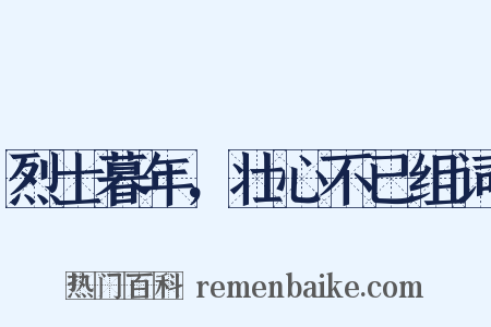 烈士暮年，壮心不已组词是什么意思的图片